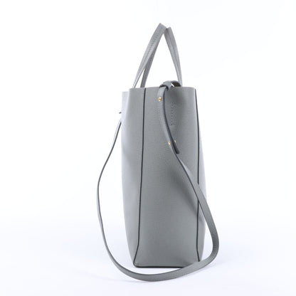 CELINE Vertical Cabas Kleine 2-Wege-Handtasche aus Leder in Grau