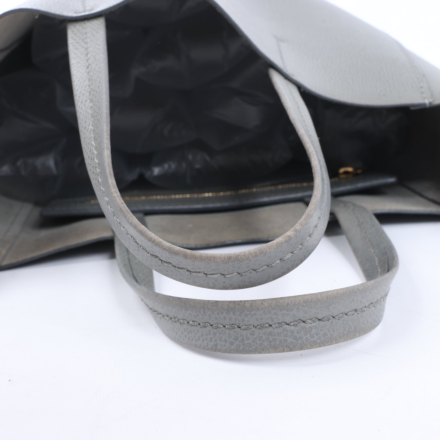 CELINE Vertical Cabas Kleine 2-Wege-Handtasche aus Leder in Grau