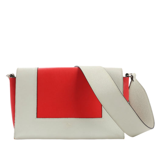 Celine Frame Leder-Umhängetasche in Grün x Rot