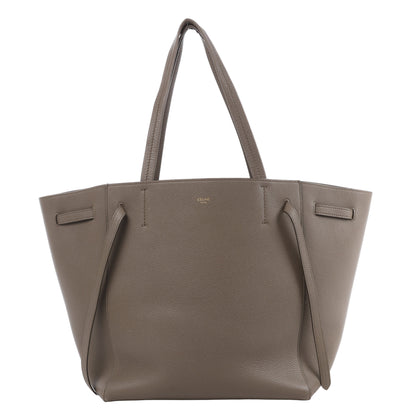 Celine Cabas Phantom Small Leather Shoulder Bag in Taupe