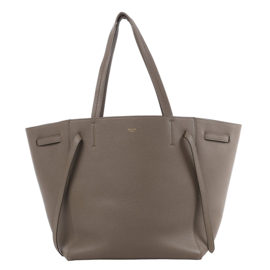 Celine Cabas Phantom Small Leather Shoulder Bag in Taupe