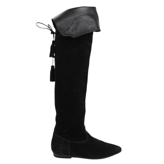 Celine Chat Botté Overknee-Stiefel aus Wildleder-Kalbsleder in Größe 38 RM0220