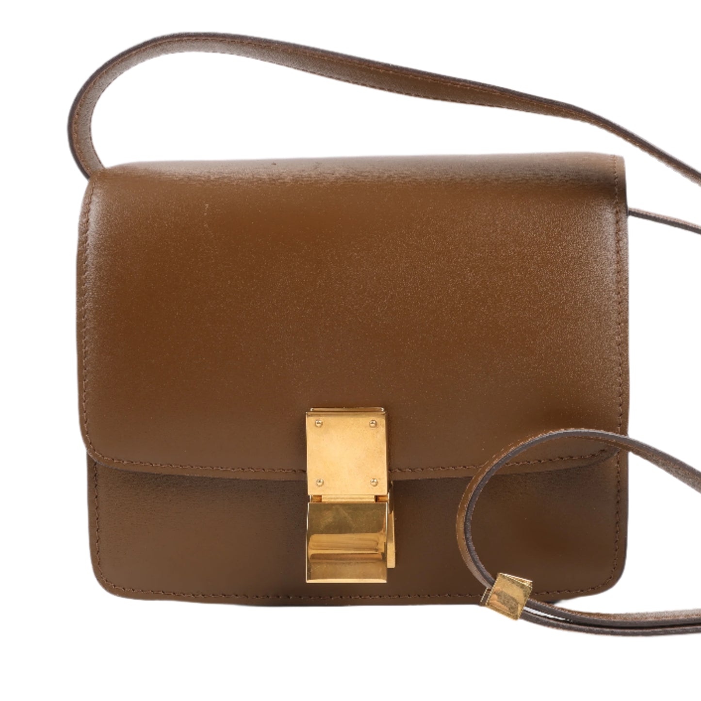 Celine – Classic Box – Kleine Schultertasche aus braunem Leder