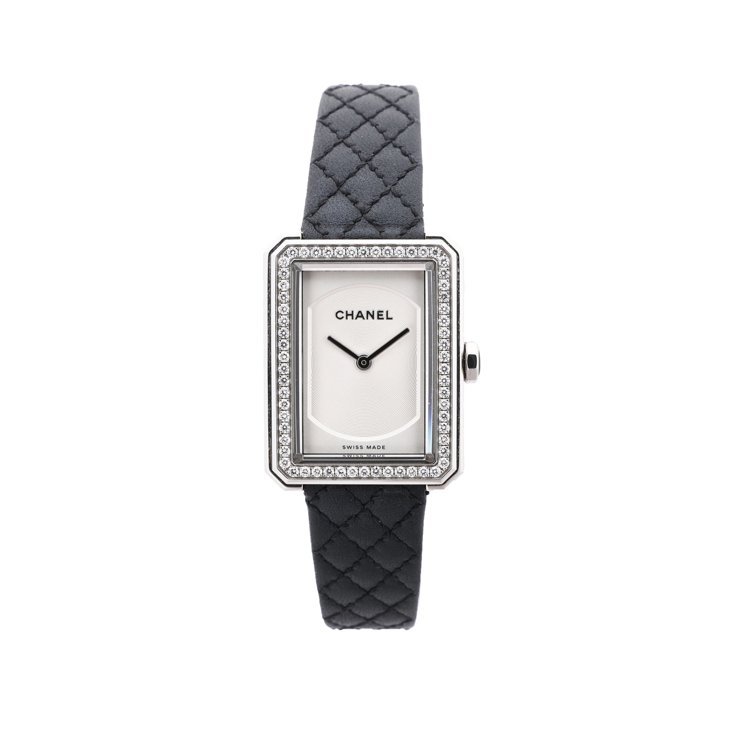 Chanel Boyfriend H6955 KTF95332 SS &amp; Leder QZ Uhr mit silbernem Zifferblatt