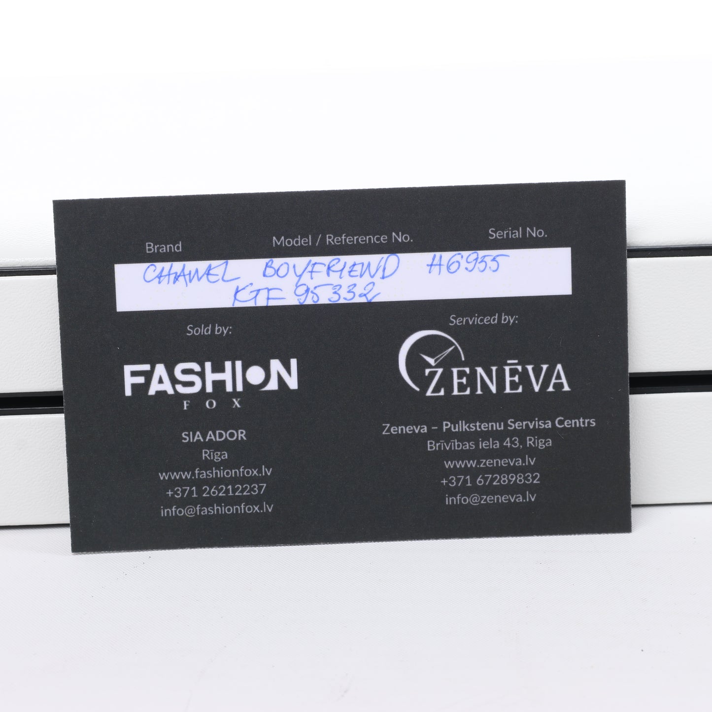 Chanel Boyfriend H6955 KTF95332 SS &amp; Leder QZ Uhr mit silbernem Zifferblatt