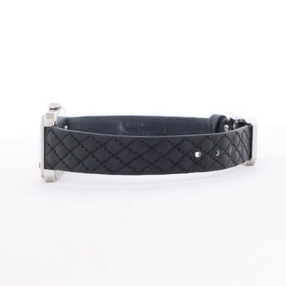Chanel Boyfriend H6955 KTF95332 SS &amp; Leder QZ Uhr mit silbernem Zifferblatt