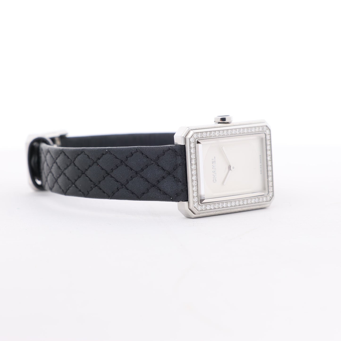 Chanel Boyfriend H6955 KTF95332 SS &amp; Leder QZ Uhr mit silbernem Zifferblatt