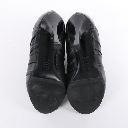Chanel Coco Mark Camelia Lederstiefeletten in Schwarz G28629, Größe 37,5 EU