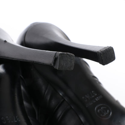 Chanel Coco Mark Camelia Lederstiefeletten in Schwarz G28629, Größe 37,5 EU