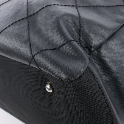 Chanel Paris Biarritz MM Coating Canvas Umhängetasche in Schwarz