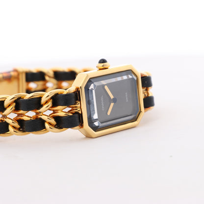Chanel Premiere XL H0001 GN08533 GP &amp; Leder QZ schwarzes Zifferblatt