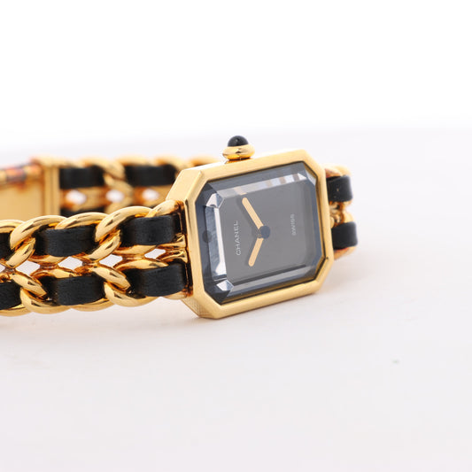 Chanel Premiere XL H0001 GN08533 GP &amp; Leder QZ schwarzes Zifferblatt