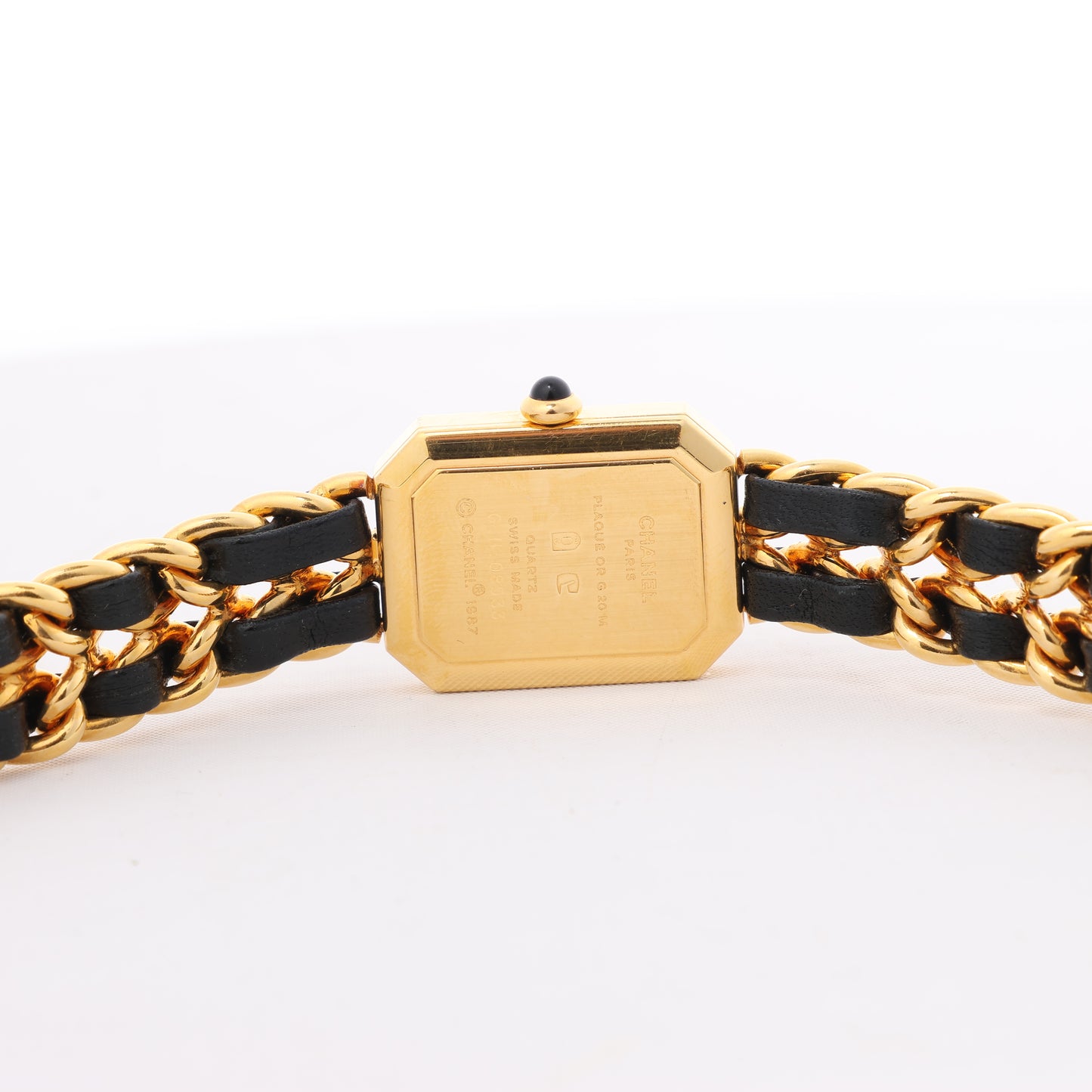 Chanel Premiere XL H0001 GN08533 GP &amp; Leder QZ schwarzes Zifferblatt