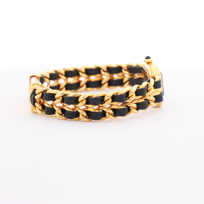 Chanel Premiere XL H0001 GN08533 GP &amp; Leder QZ schwarzes Zifferblatt