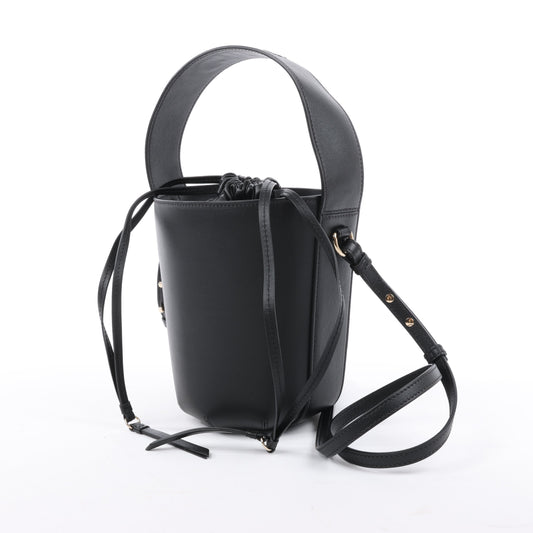 Chloe Sense Buckets 2Way-Handtasche aus schwarzem Leder