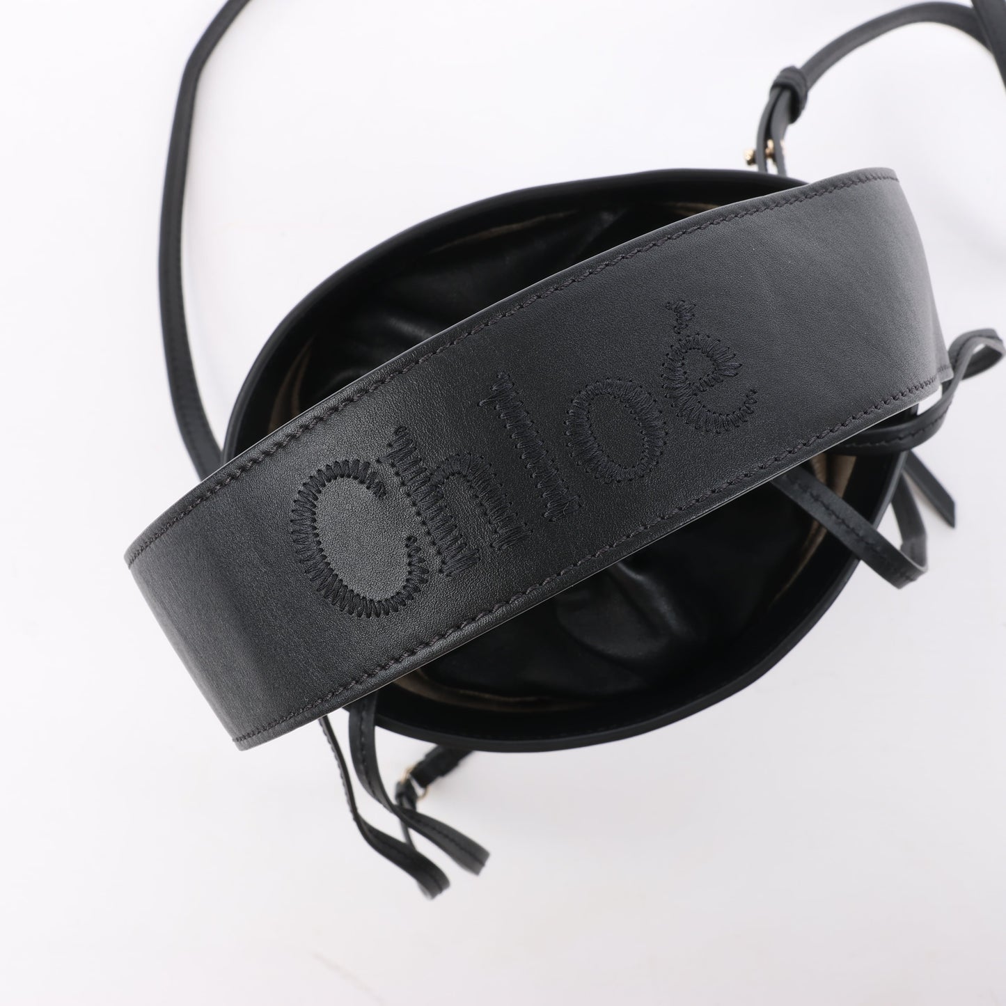 Chloe Sense Buckets Leather 2Way Handbag in Black
