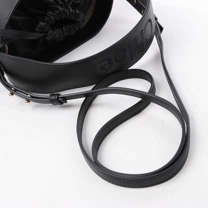 Chloe Sense Buckets Leather 2Way Handbag in Black