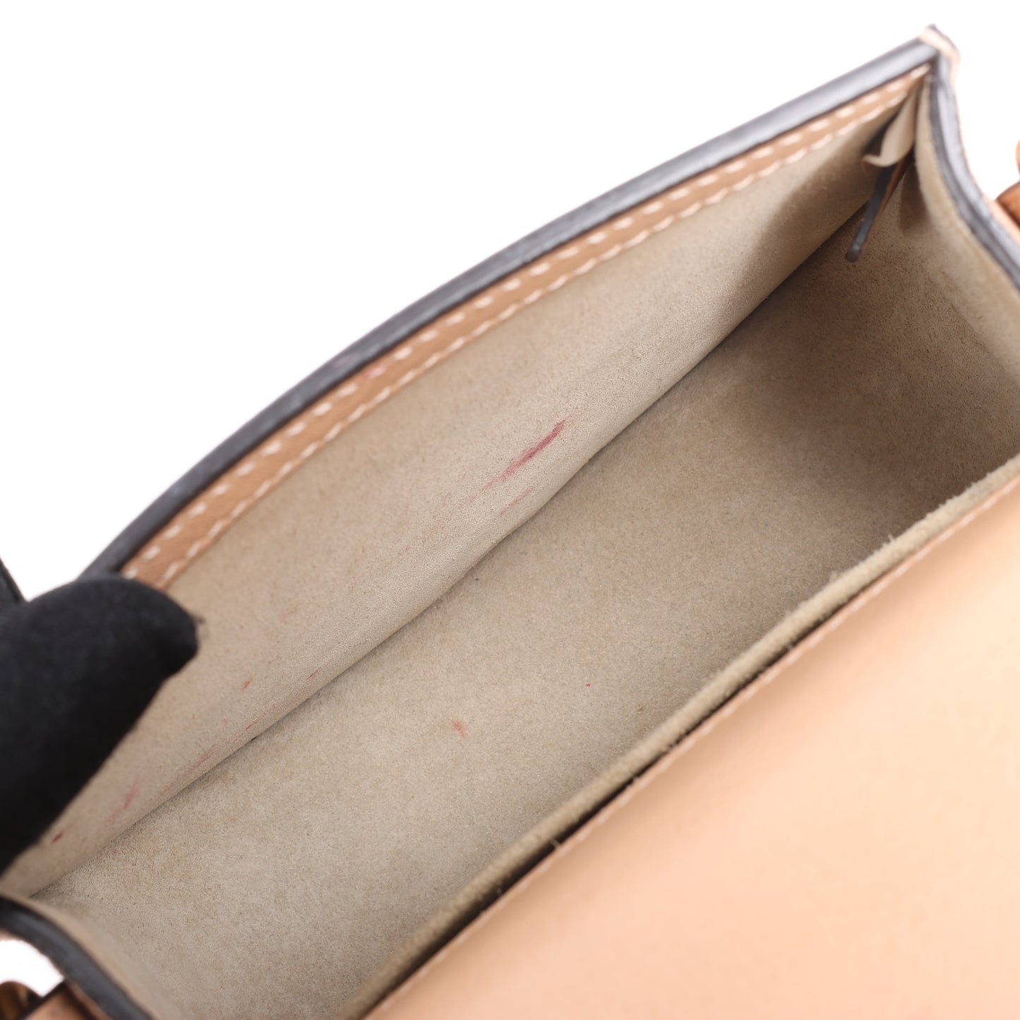 CHLOE – Kleine 2-Wege-Umhängetasche „Nile Bracelet“ aus beigefarbenem Leder