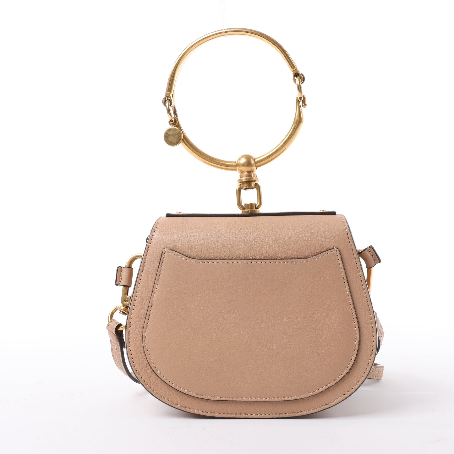 CHLOE – Kleine 2-Wege-Umhängetasche „Nile Bracelet“ aus beigefarbenem Leder