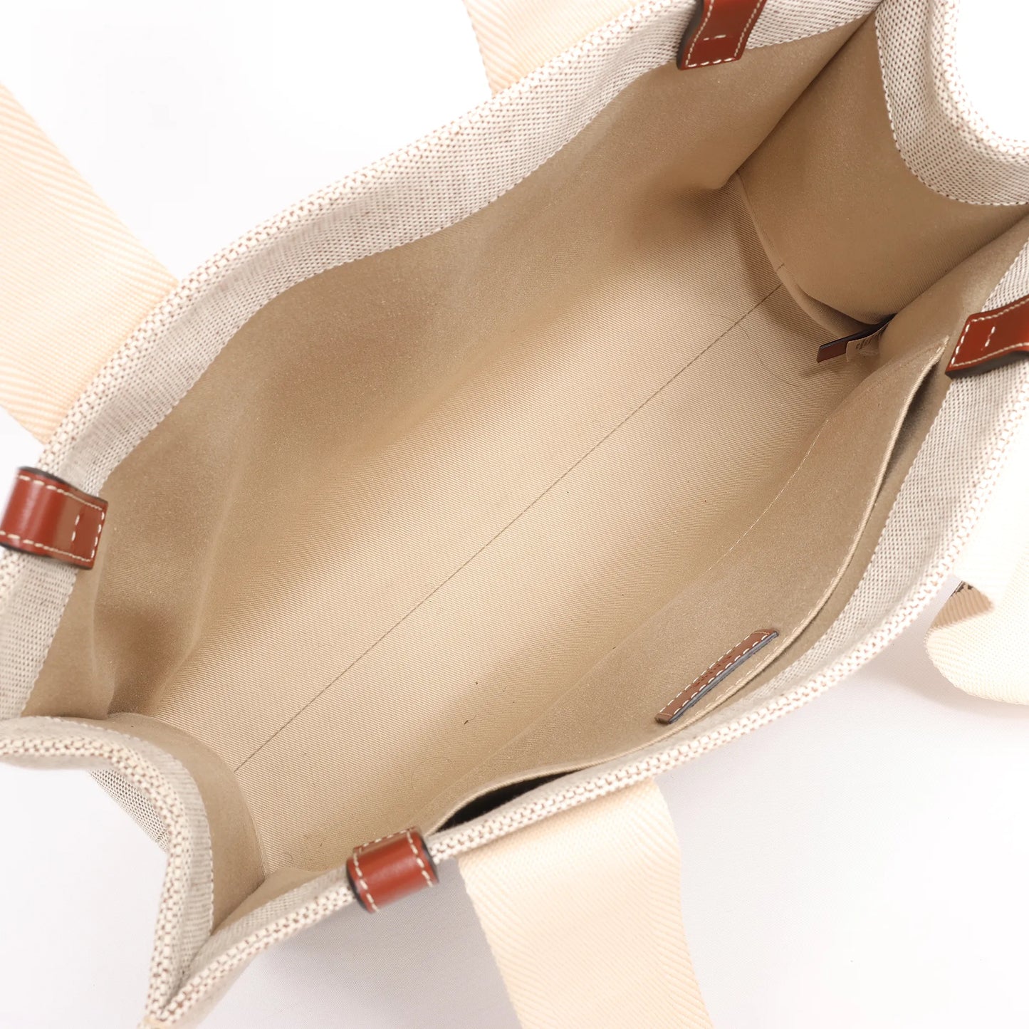 CHLOE Woody Medium Tote-Umhängetasche aus Canvas und Leder in Braun