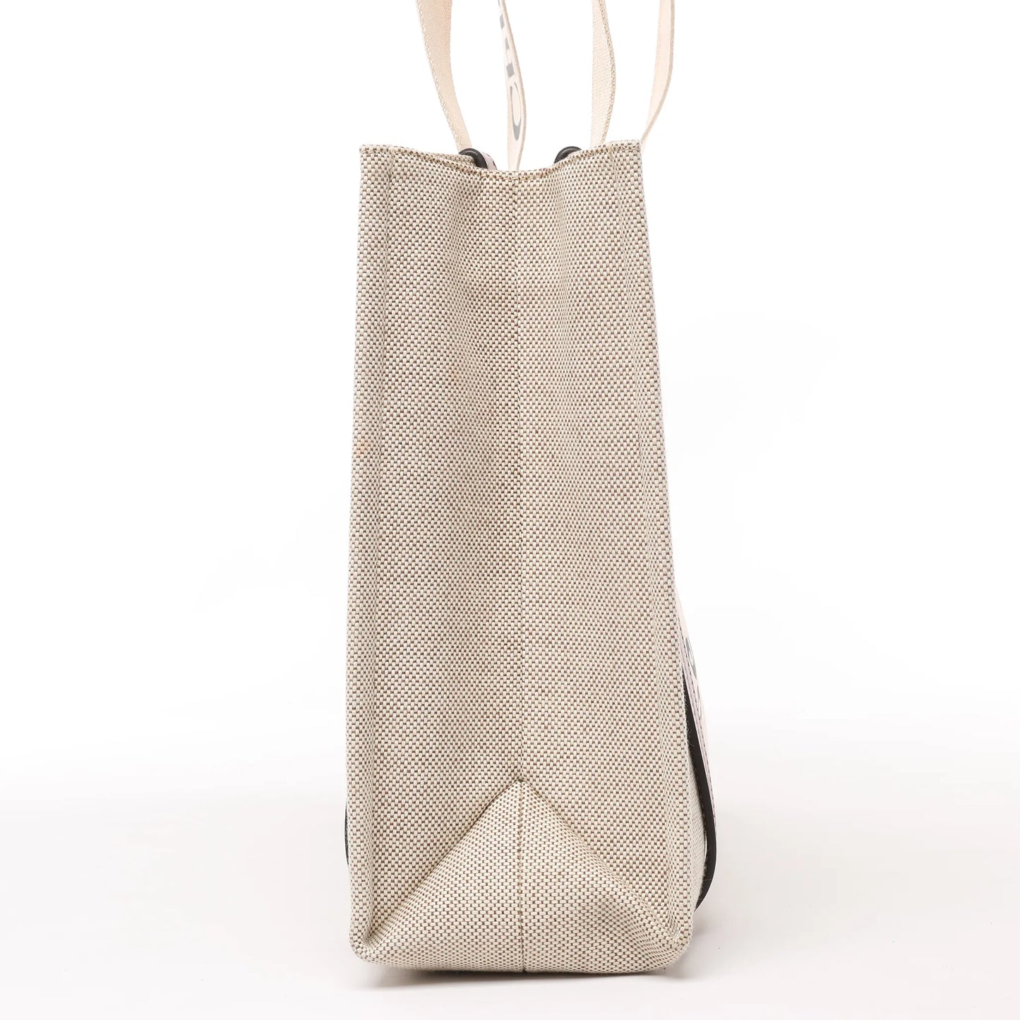 CHLOE Woody Medium Tote-Umhängetasche aus Canvas und Leder in Braun