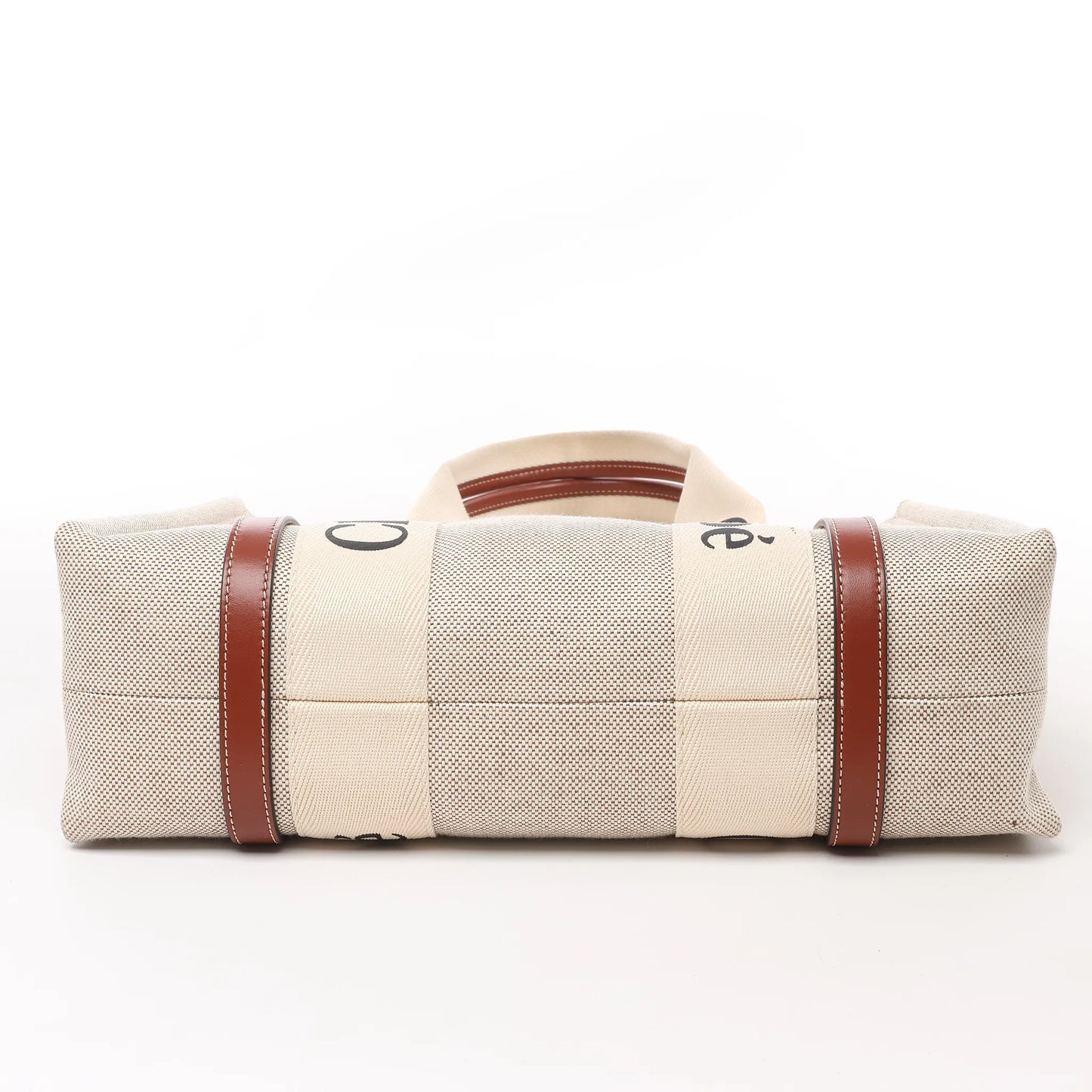 CHLOE Woody Medium Tote-Umhängetasche aus Canvas und Leder in Braun