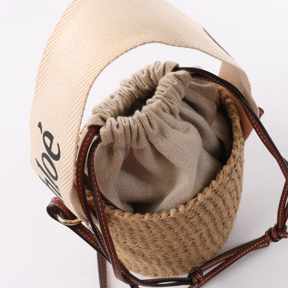 Chloe Woody Small Buckets Papier 2Way Shoulder Bag in Beige
