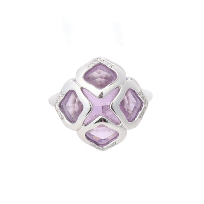 Chopard Imperiale Cocktailring aus 18 Karat Weißgold mit Amethyst und Diamanten, Größe 51 EU
