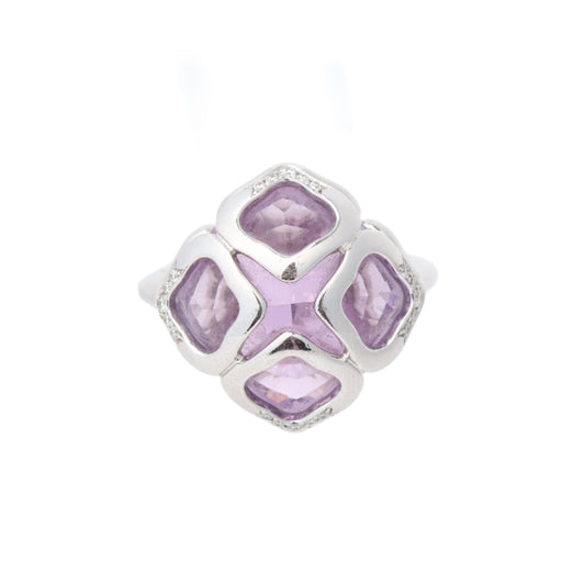 Chopard Imperiale Cocktailring aus 18 Karat Weißgold mit Amethyst und Diamanten, Größe 51 EU
