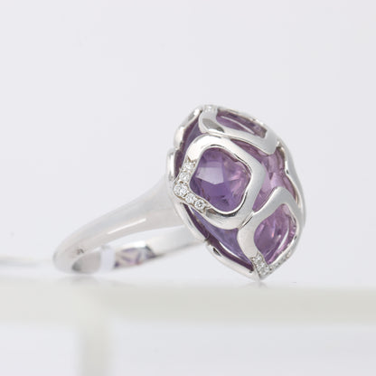 Chopard Imperiale Cocktailring aus 18 Karat Weißgold mit Amethyst und Diamanten, Größe 51 EU