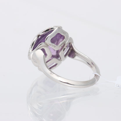 Chopard Imperiale Cocktailring aus 18 Karat Weißgold mit Amethyst und Diamanten, Größe 51 EU