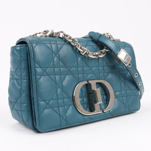 Christian Dior Caro Leather Chain Shoulder Bag in Blue