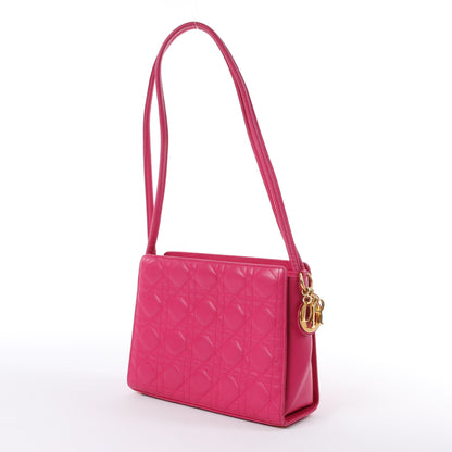 Christian Dior Vintage Cannage Leder-Umhängetasche in Pink