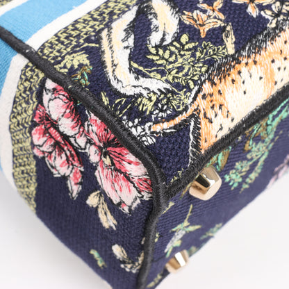 Christian Dior Lady D-Lite Canvas D-Constellation bestickte mittelgroße 2-Wege-Handtasche in Mehrfarbig