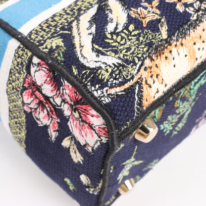 Christian Dior Lady D-Lite Canvas D-Constellation Embroidered Medium 2Way Handbag in Multicolor