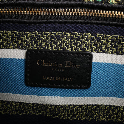 Christian Dior Lady D-Lite Canvas D-Constellation Embroidered Medium 2Way Handbag in Multicolor