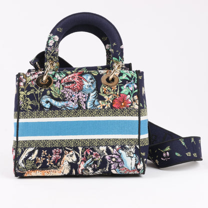 Christian Dior Lady D-Lite Canvas D-Constellation Embroidered Medium 2Way Handbag in Multicolor