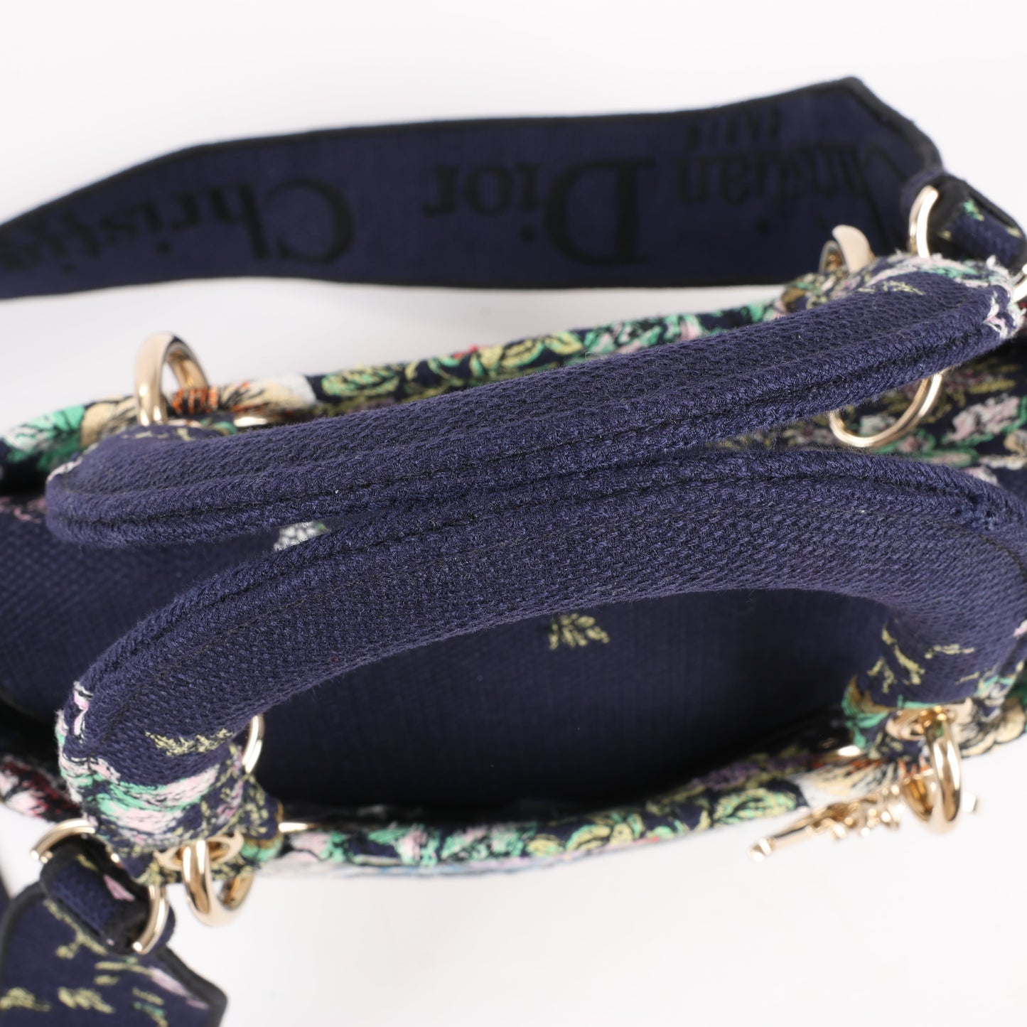 Christian Dior Lady D-Lite Canvas D-Constellation Embroidered Medium 2Way Handbag in Multicolor