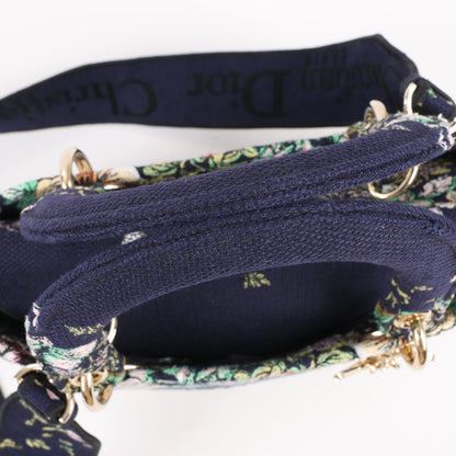 Christian Dior Lady D-Lite Canvas D-Constellation Embroidered Medium 2Way Handbag in Multicolor