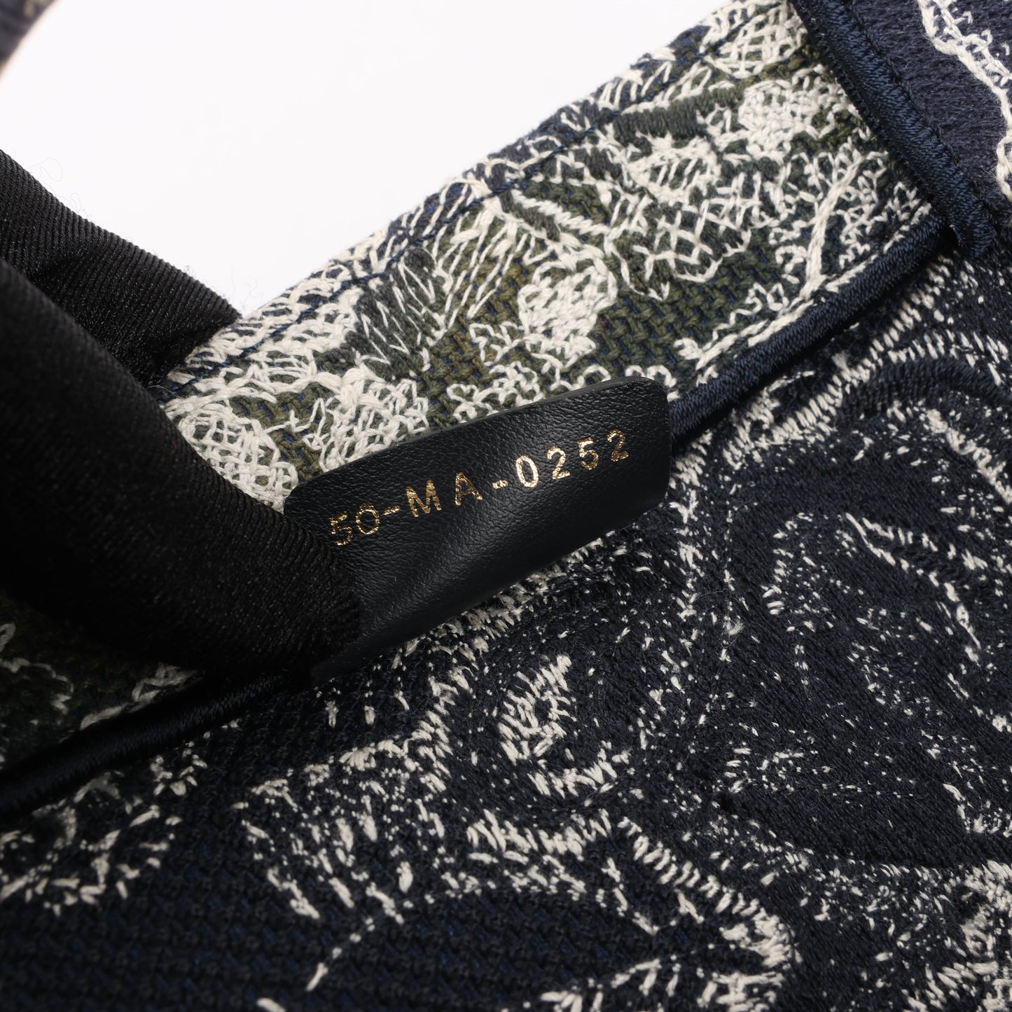 Christian Dior Toile Doo JUY Embroidery Book Große Canvas-Tragetasche in Marineblau