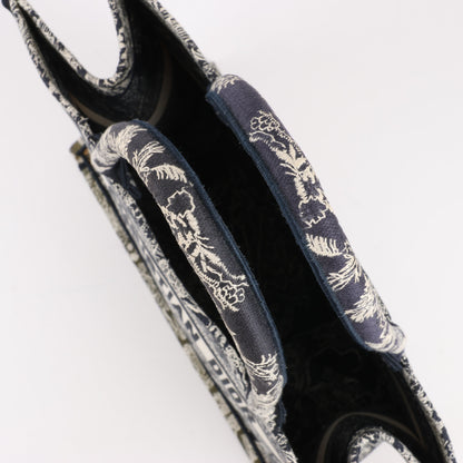 Christian Dior Toile Doo JUY Embroidery Book Große Canvas-Tragetasche in Marineblau