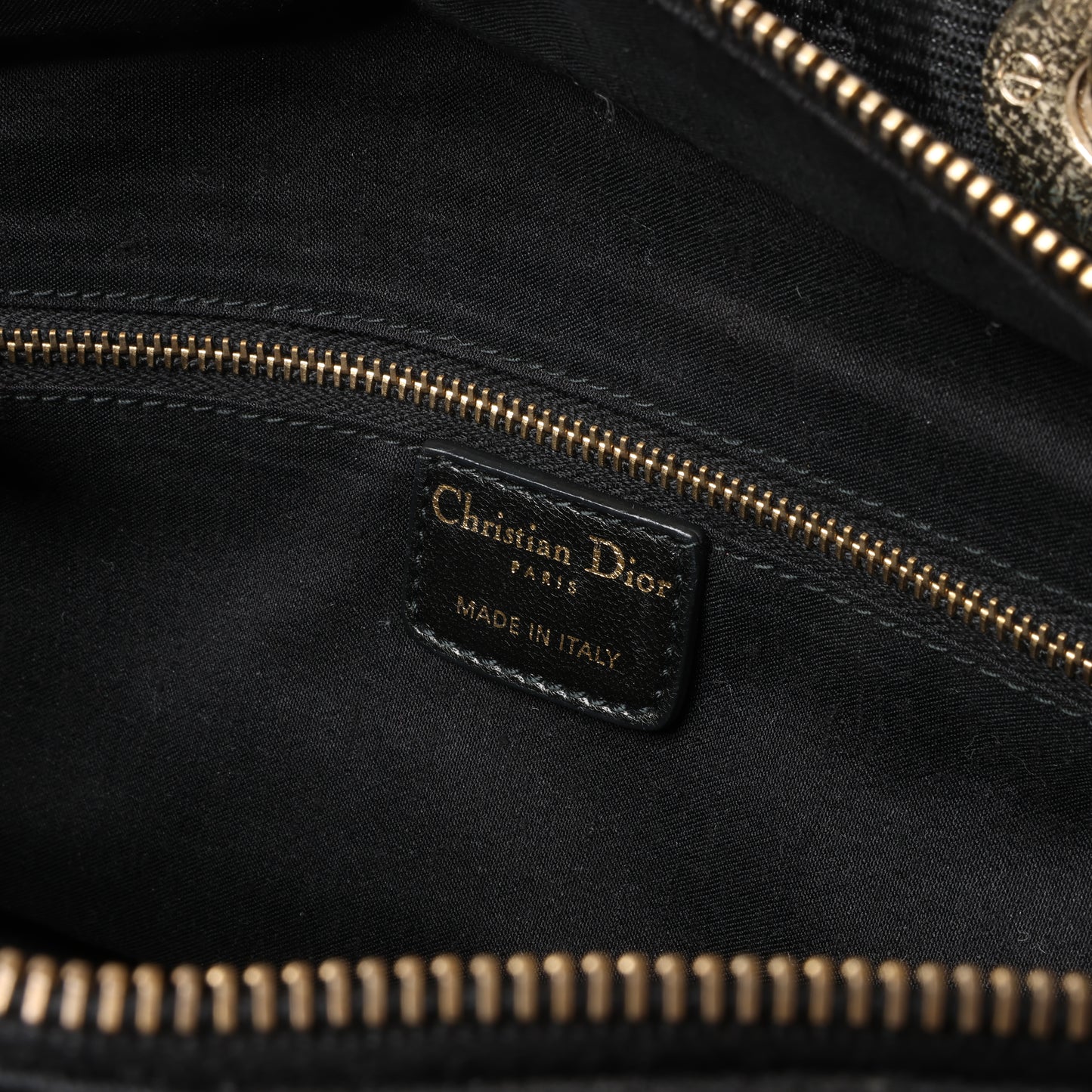 Christian Dior Macros Cannage Coating Canvas Handbag in Black