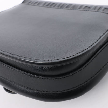 Petit sac bandoulière à rabat en cuir de veau Christian Dior Bobby noir