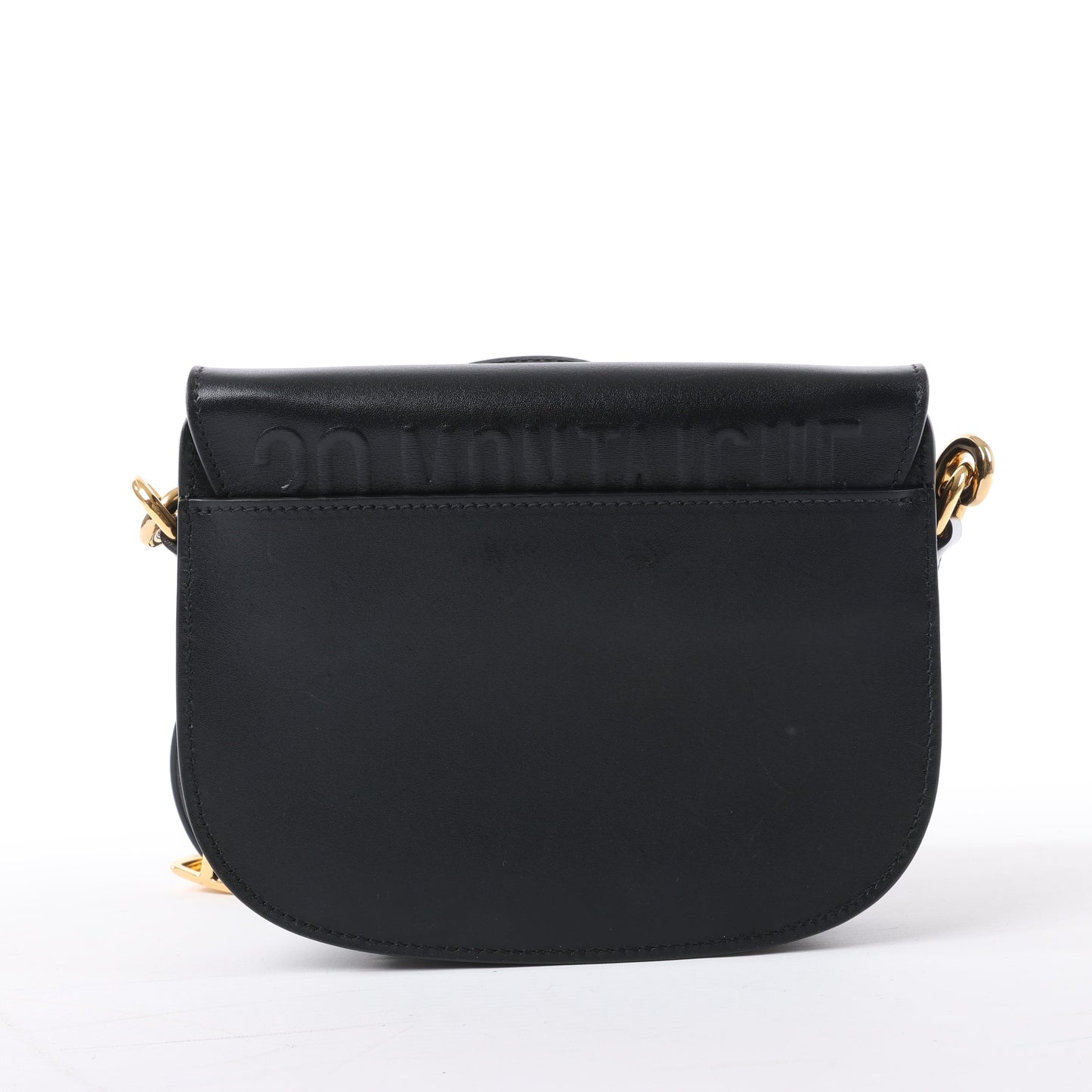 Petit sac bandoulière à rabat en cuir de veau Christian Dior Bobby noir