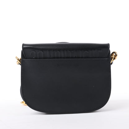 Petit sac bandoulière à rabat en cuir de veau Christian Dior Bobby noir