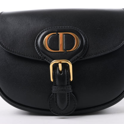 Petit sac bandoulière à rabat en cuir de veau Christian Dior Bobby noir