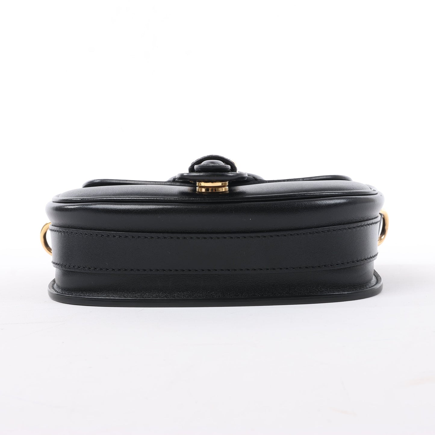 Petit sac bandoulière à rabat en cuir de veau Christian Dior Bobby noir