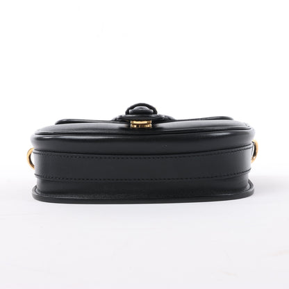 Petit sac bandoulière à rabat en cuir de veau Christian Dior Bobby noir