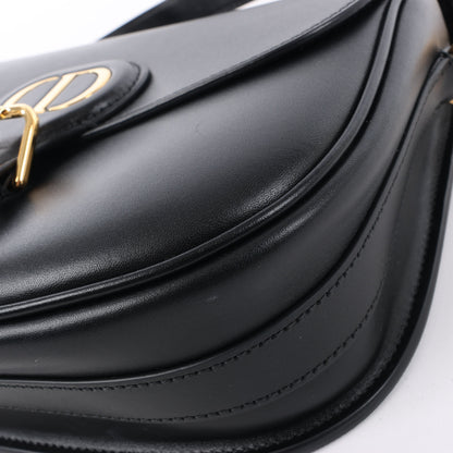 Christian Dior – Bobby – Mittlere Umhängetasche aus Kalbsleder mit Klappe in Schwarz