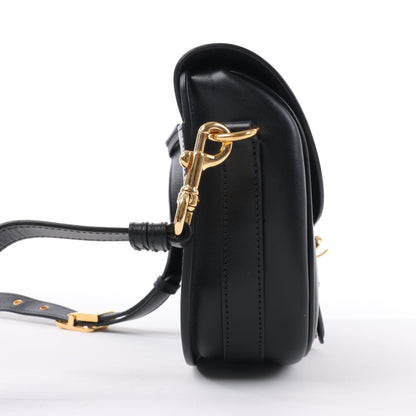 Christian Dior – Bobby – Mittlere Umhängetasche aus Kalbsleder mit Klappe in Schwarz